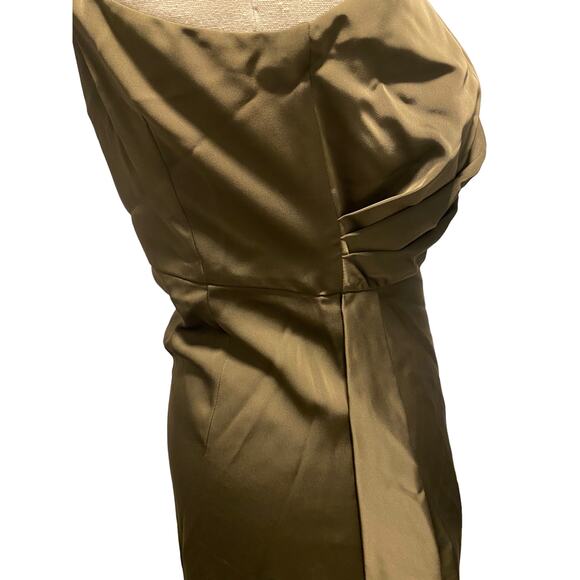 Sachin & Babi Evangeline Olive Green One Shoulder Jewel Midi Dress 8 - Picture 7 of 10